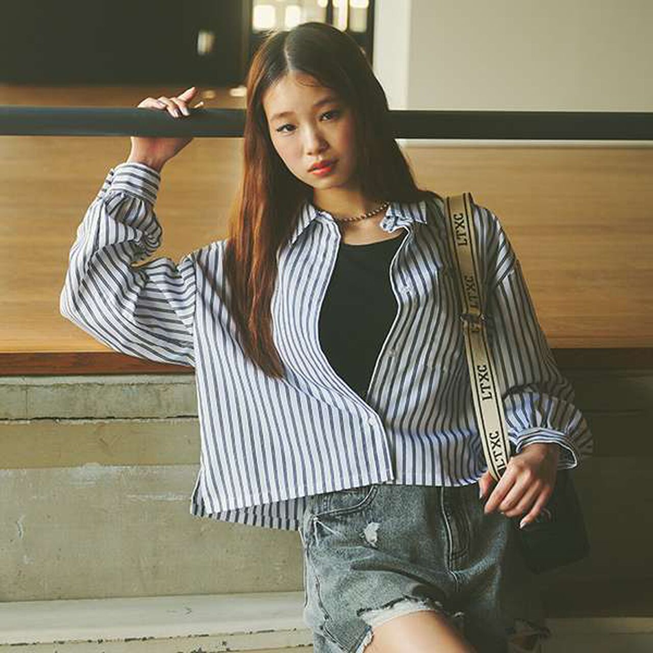 [LTXC] Jacquard Tape Bag,Gray, large image number 2