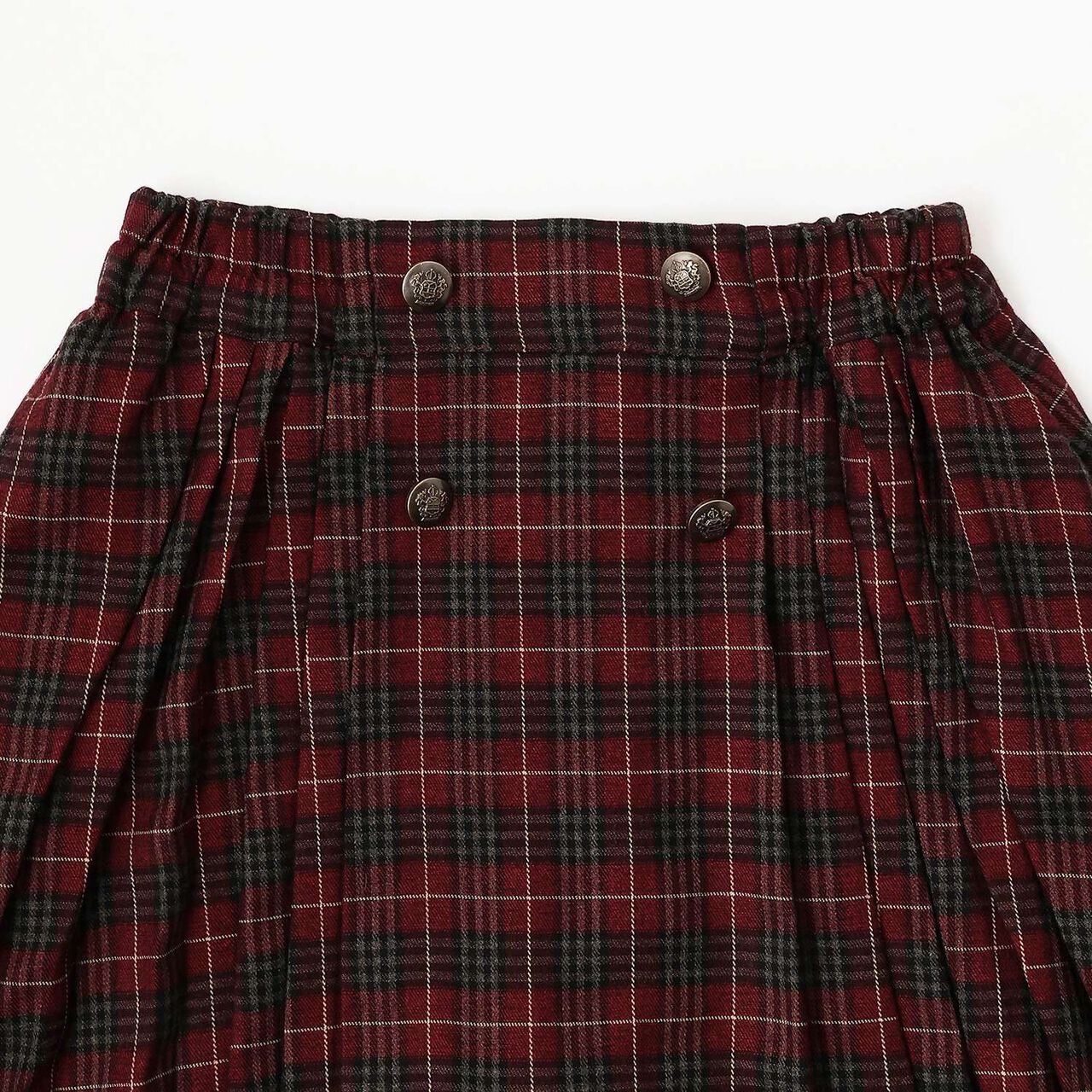 Button Pleated Skirt-Pants,Gray, large image number 2