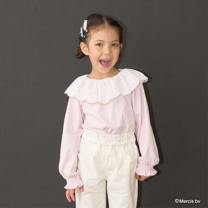 [Miffy] Soft Cotton Lace Collar Top,Light pink, medium image number 0