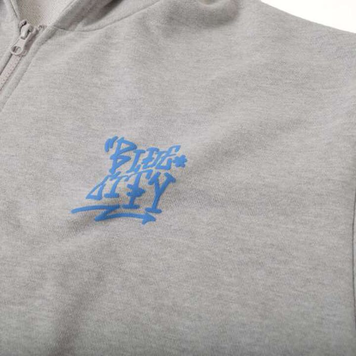 Quick-Dry Resistant to Pilling Back Print Zip-Up Big Parka,Top gray, medium image number 13