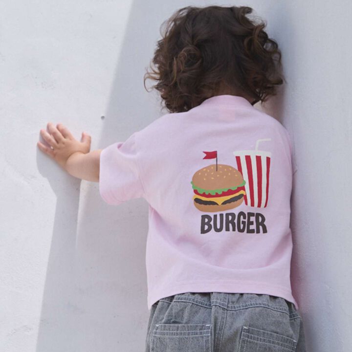 [Affordable/Web Exclusive] Back Print Short Sleeve T-Shirt,Light pink, medium image number 0