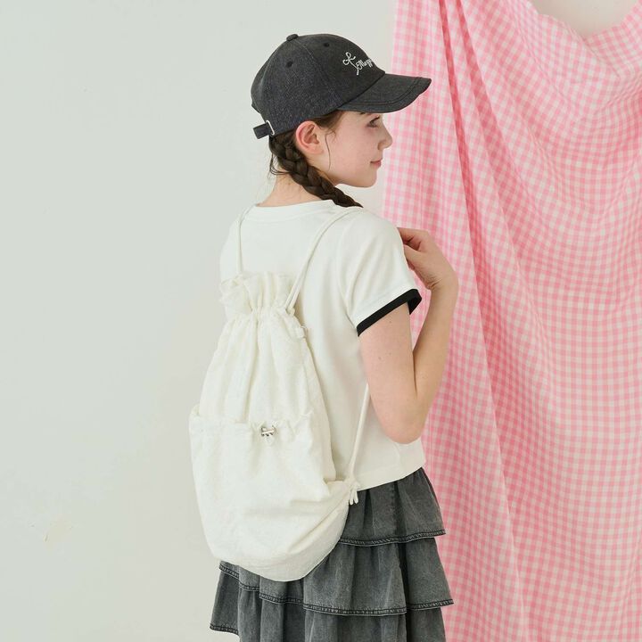 A4-Compatible Ribbon Pattern Lace Knapsack,, medium