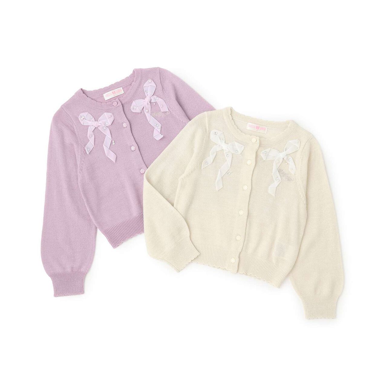 [Restock] Ribbon Lame Knit Cardigan,Off white, large image number 8