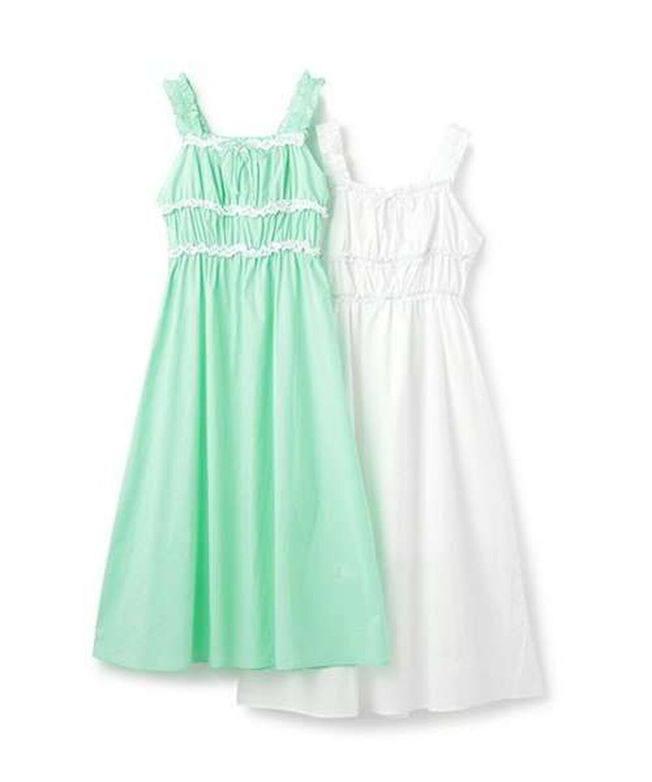 Cotton One-Piece Dress [Korean Fashion],Light green, large image number 6