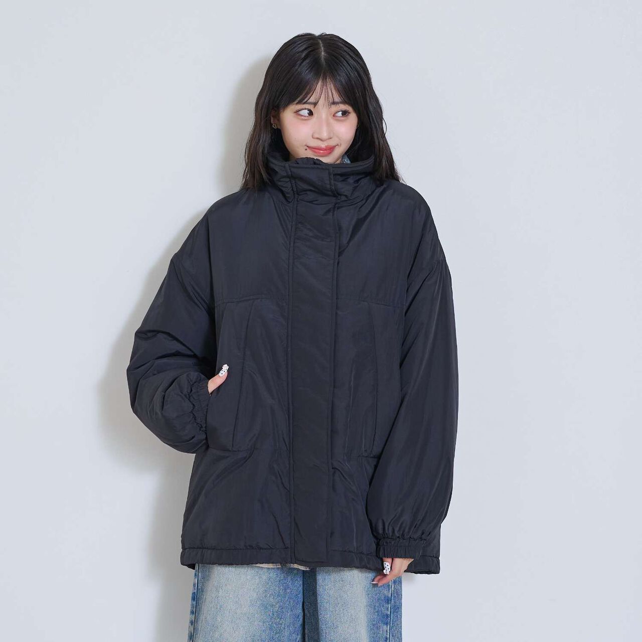 Fleece-Lined Monster Coat,Black, large image number 4
