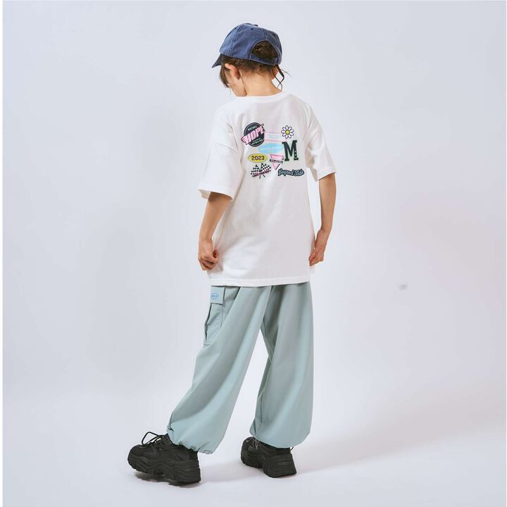 Loose Short Sleeve T-Shirt with Back Patch,Charcoal gray, medium image number 11