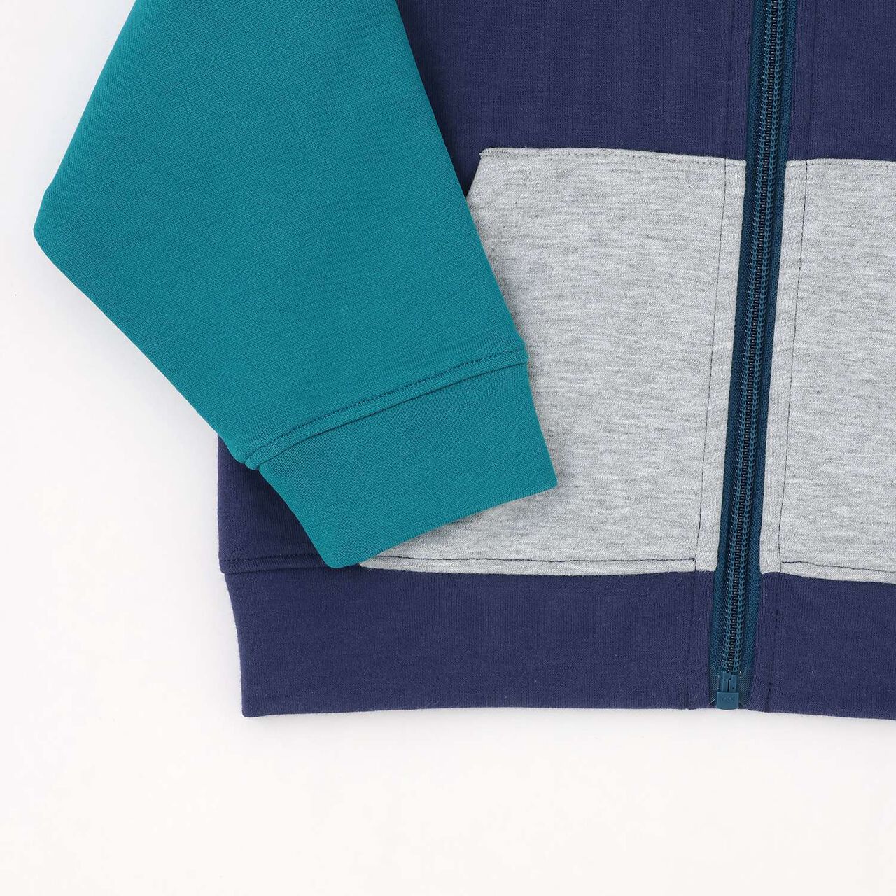 Insect Embroidered Long-Sleeve Zip-Up Parka,Navy, large image number 13