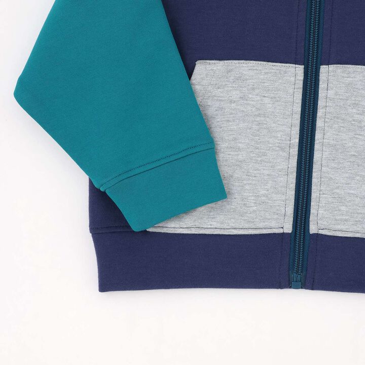 Insect Embroidered Long-Sleeve Zip-Up Parka,Navy, medium image number 13