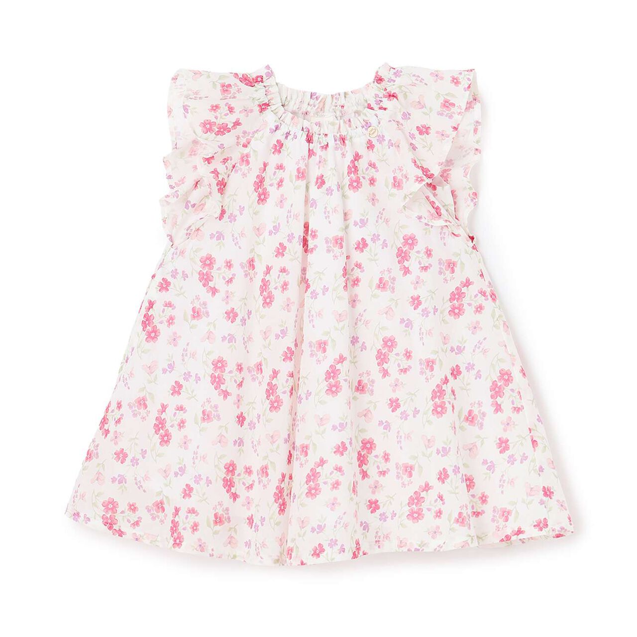 Link Floral Pattern A-Line One-Piece Dress,Pink, large image number 0