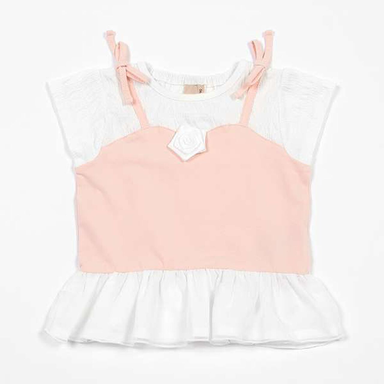 Rose Peplum T-Shirt,Light pink, large image number 0