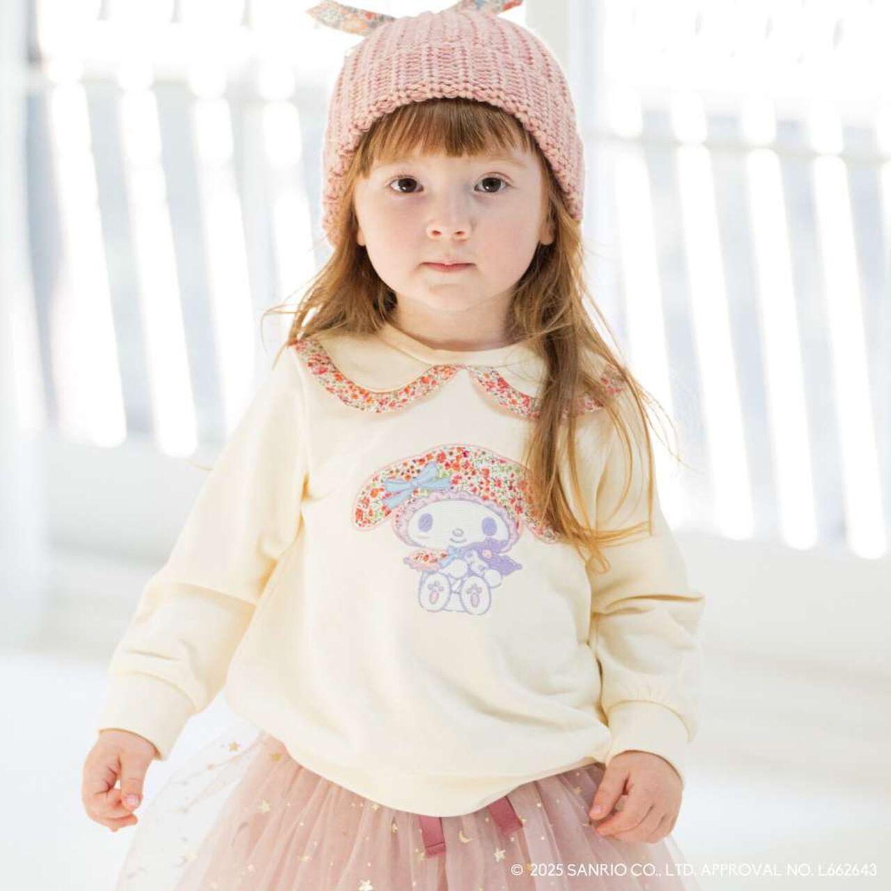 My Melody Liberty Fabric Appliqu&eacute; Sweatshirt,Pearl white, large image number 0