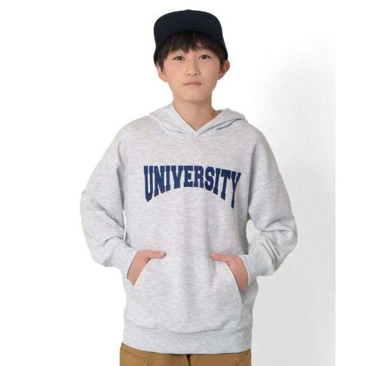 Fleece College Print Parka,Black, medium image number 20