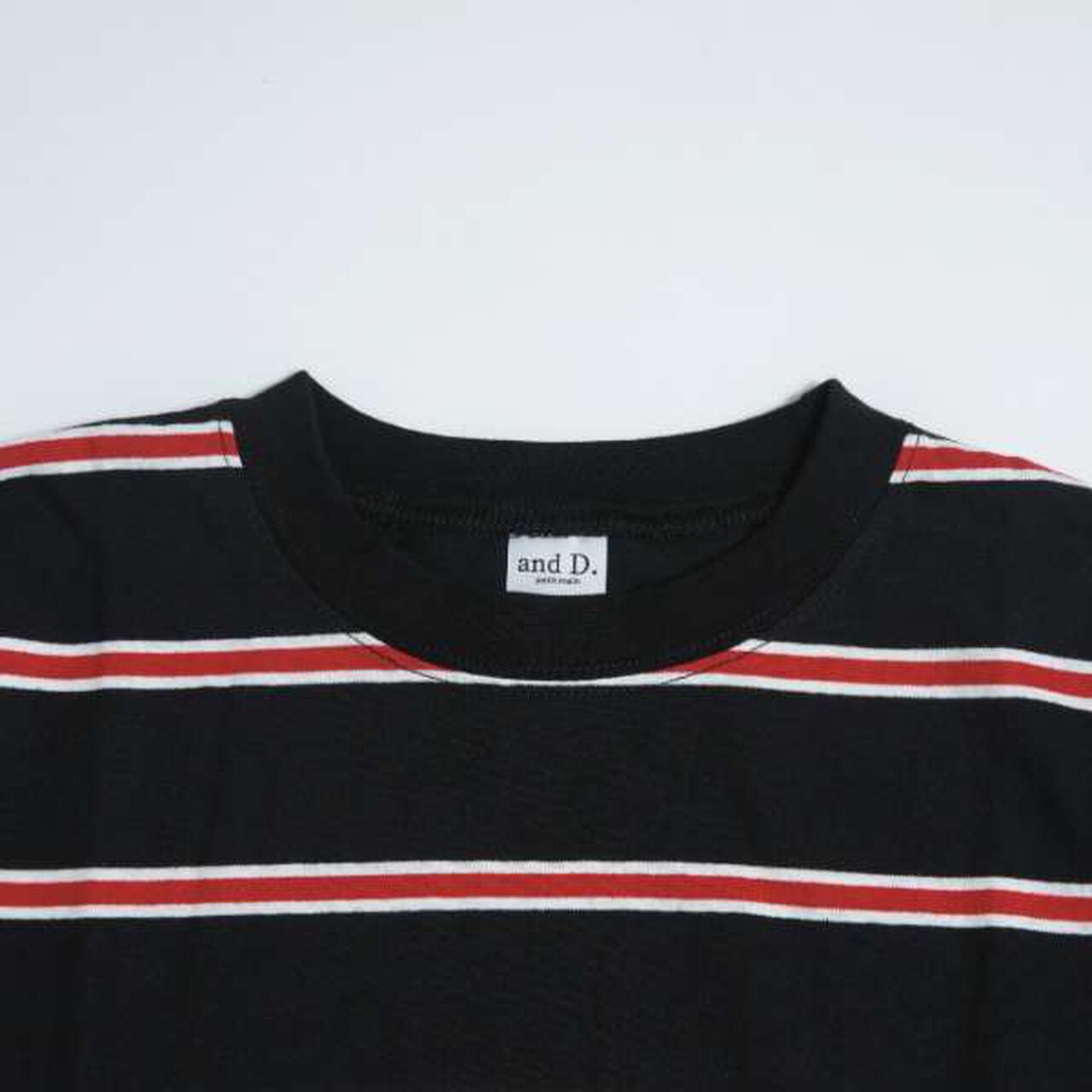 Multi Stripe Pattern Ribbed Sleeve Big Long T-Shirt,Beige, large image number 7