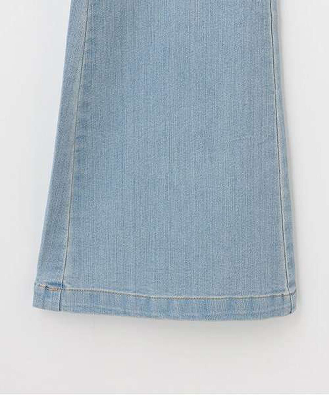 Lace-Trimmed Denim Flare Pants,Light blue, large image number 13