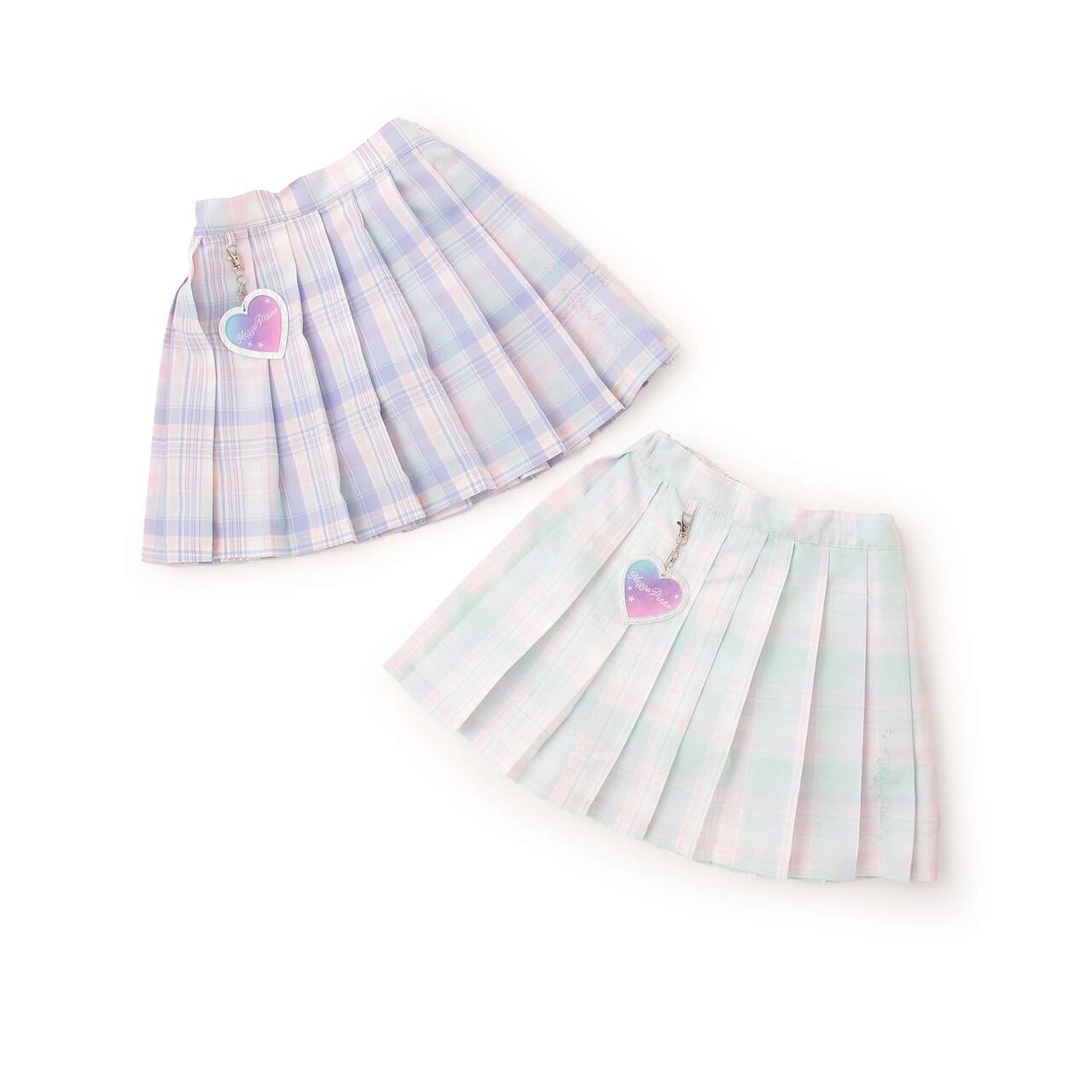[Restock] Charm-Detail Check Pleated Skirt-Pants,Mint, large image number 10