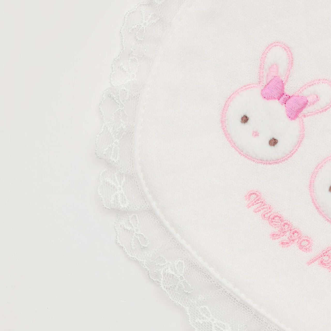 Bunny Appliqué Bib,Light pink, large image number 3