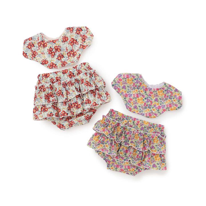 Sustainable Liberty Bib & Bloomer Set [Made in Japan],Red, medium image number 9