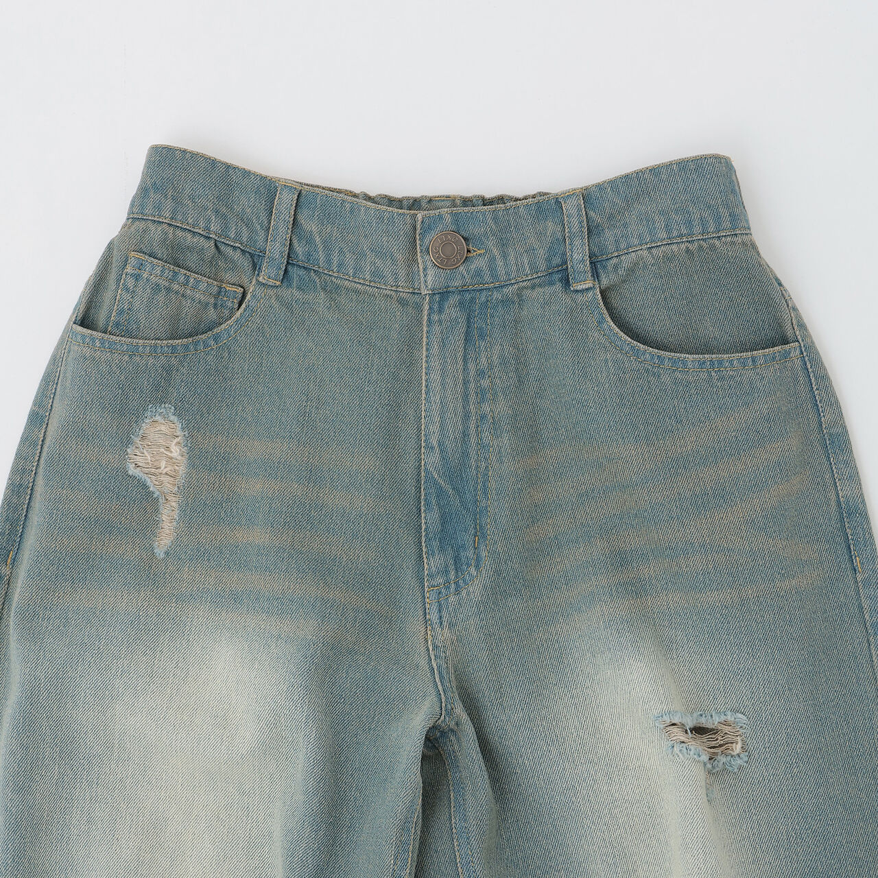 [LTXC] Distressed Denim Wide Pants [Set Available],Navy, large image number 9