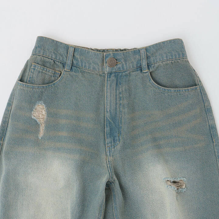 [LTXC] Distressed Denim Wide Pants [Set Available],Navy, medium image number 9