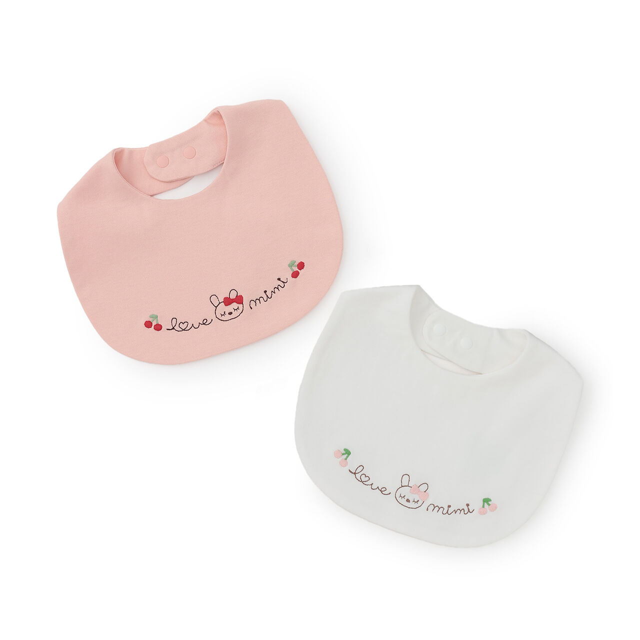 Mimi-chan & Cherry Embroidered Bib,Pink, large image number 4