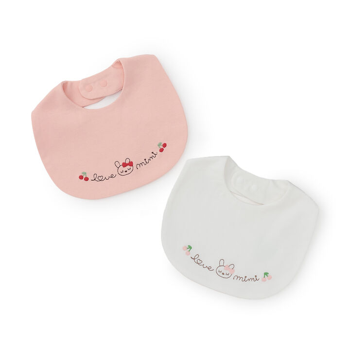 Mimi-chan & Cherry Embroidered Bib,Pink, medium image number 4