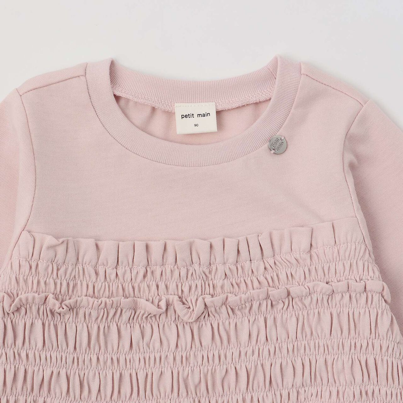 Link - Shirred Peplum Long-Sleeve T-Shirt,Pearl white, large image number 7