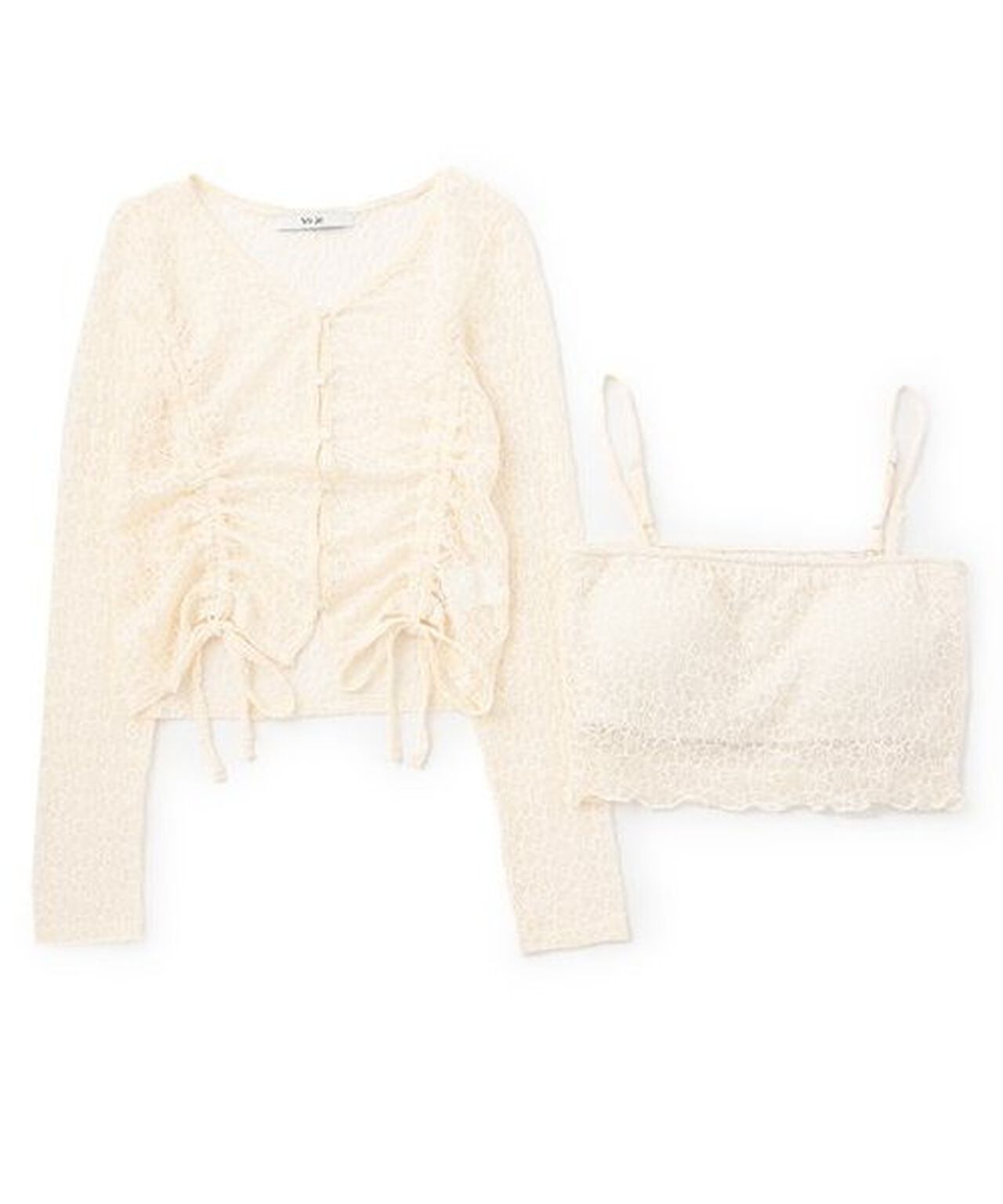 Lace Cardigan Ensemble,Black, large image number 14