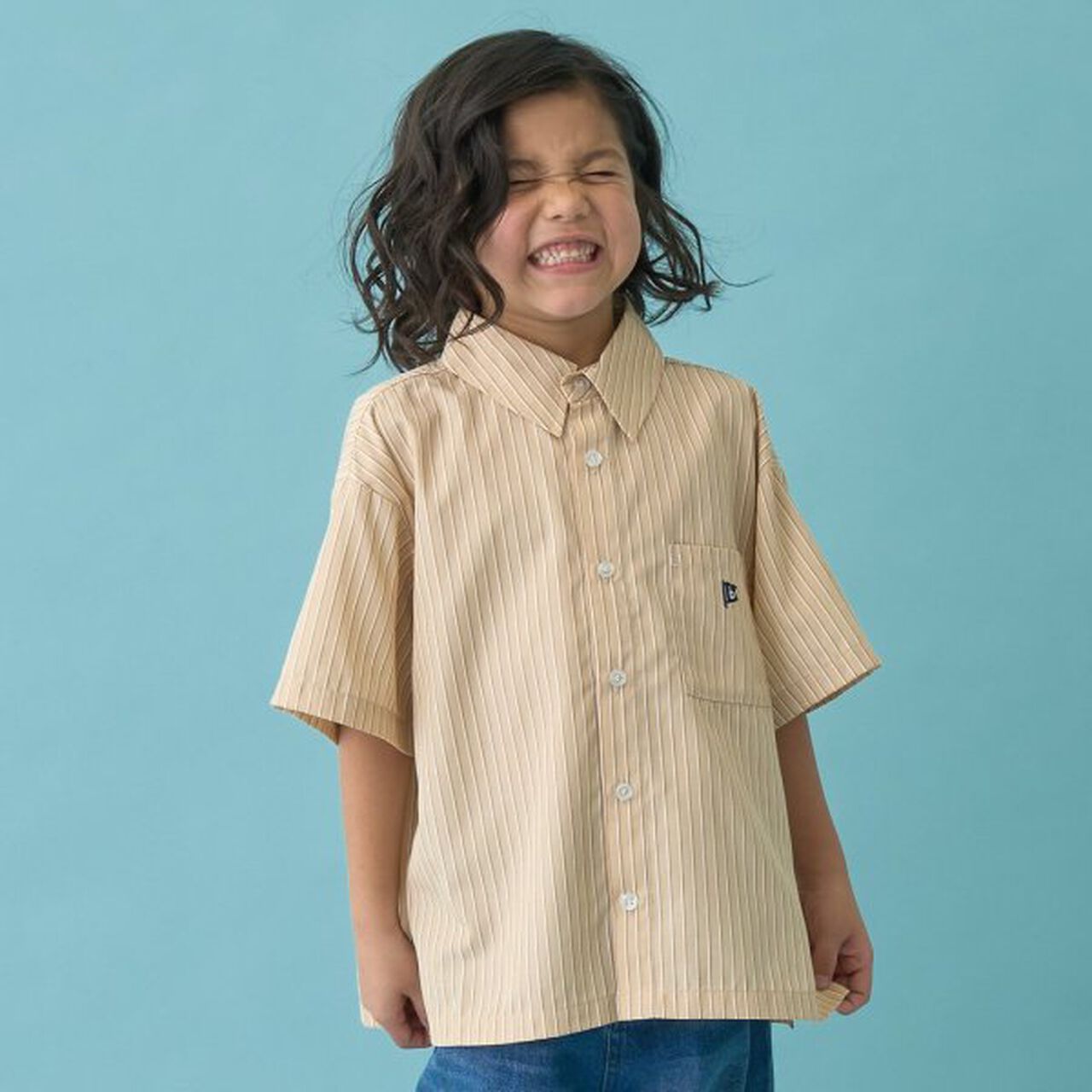 [Coordinatable Setup] Oversized Silhouette Assorted Short-Sleeve Shirt,Blue, large image number 34