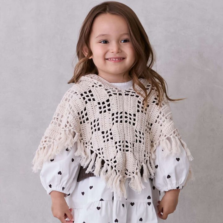 Black Crochet Poncho,, medium