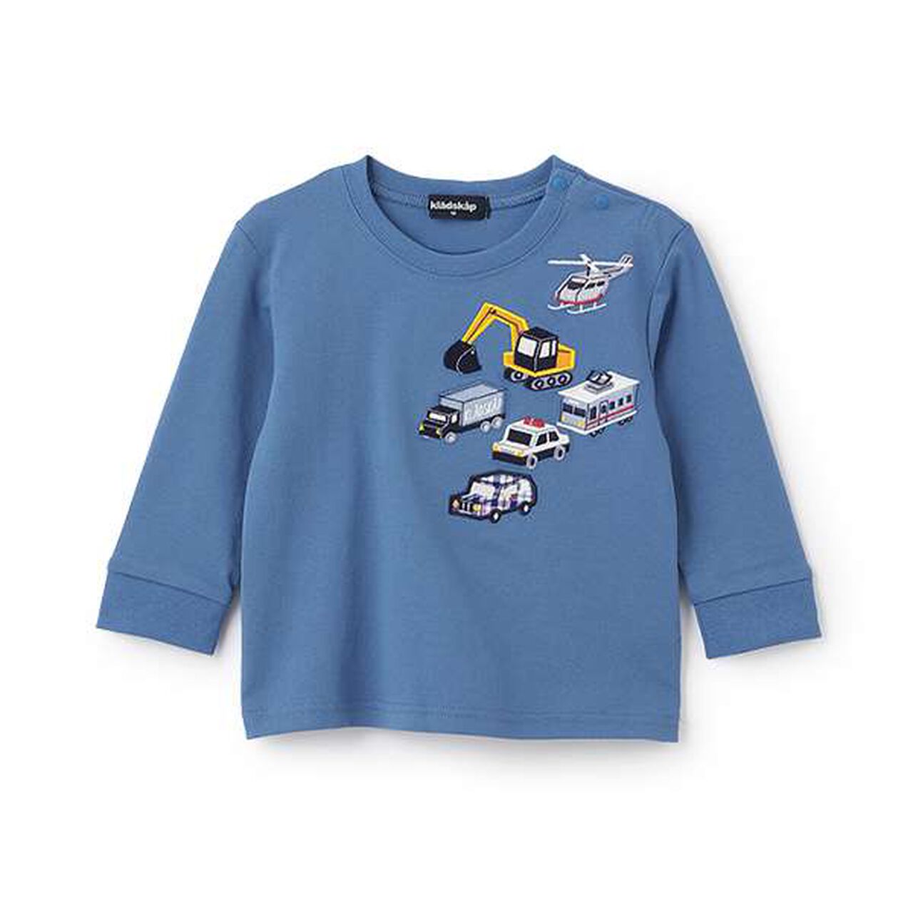 Vehicle Appliqué Back Panel Long-Sleeve T-Shirt,Blue, large image number 0