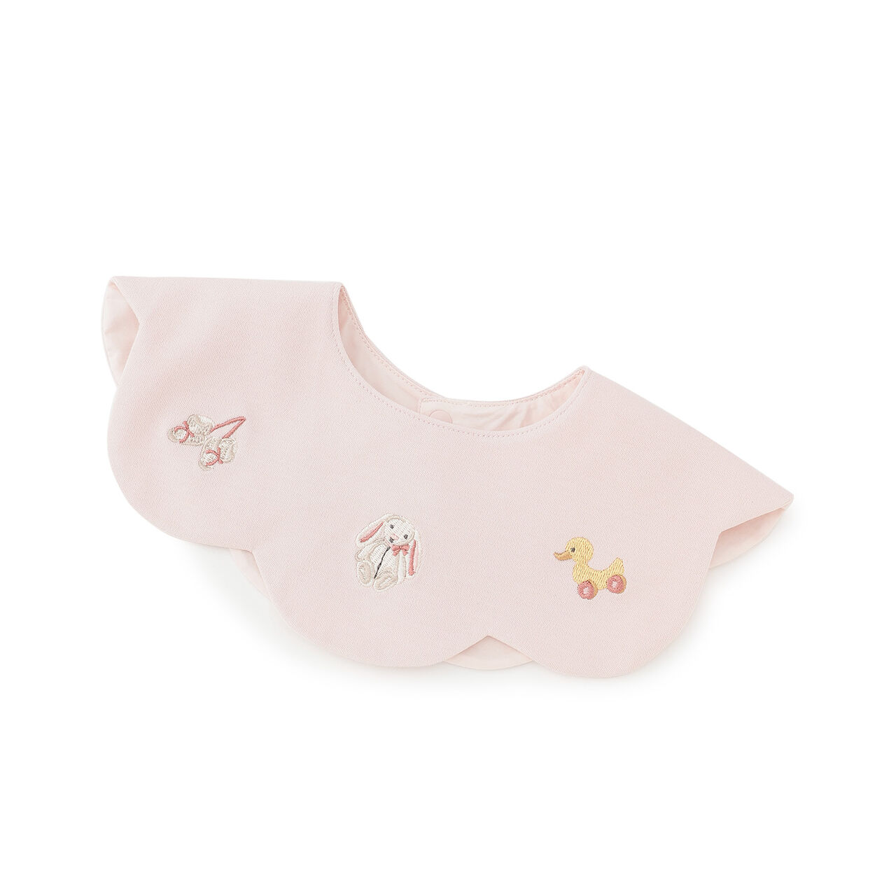 [Waterproof] Embroidered Motif Bib,Light pink, large image number 0
