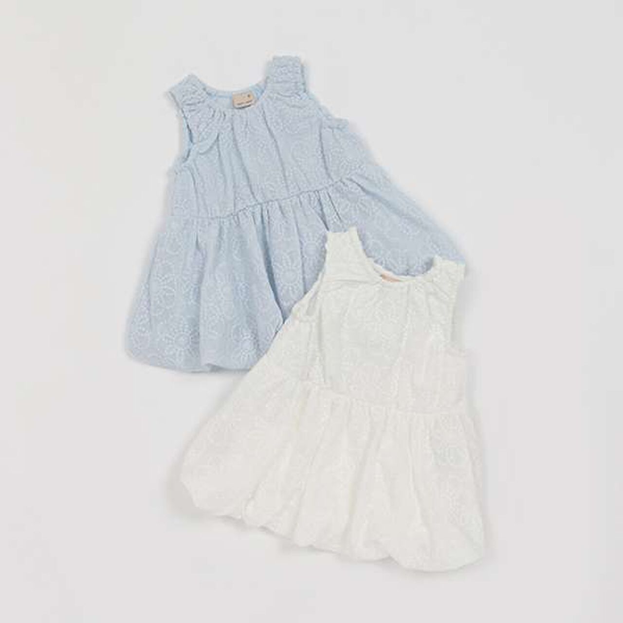 Lace Balloon One-Piece Dress,Sax blue, large image number 7