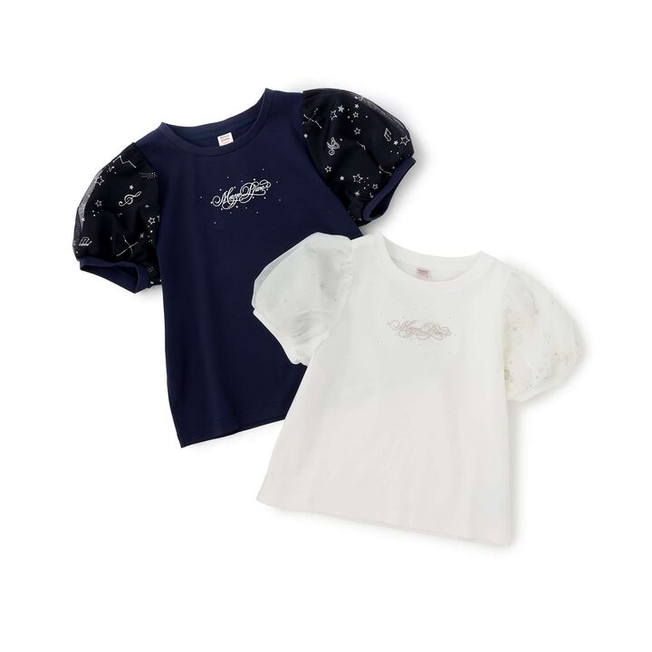 Cool Touch Puff Sleeve Tulle T-Shirt♪,Off white, medium image number 7