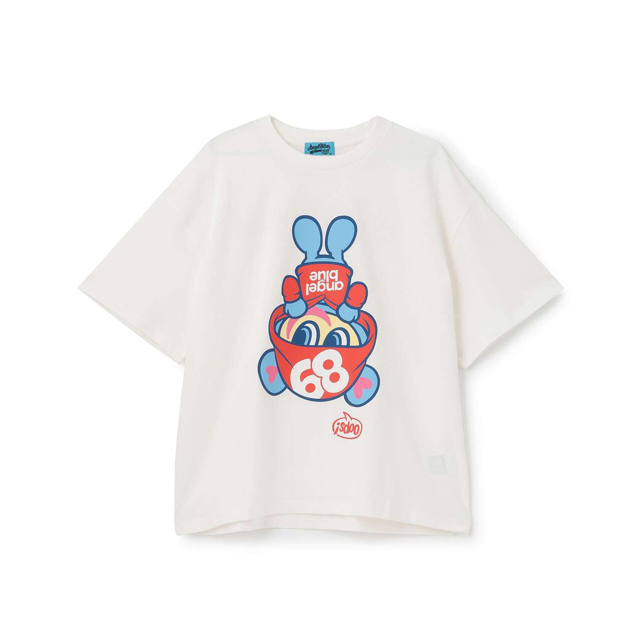 Angel Blue Upside Down Mr. Nakamura T-Shirt,Off white, large image number 8