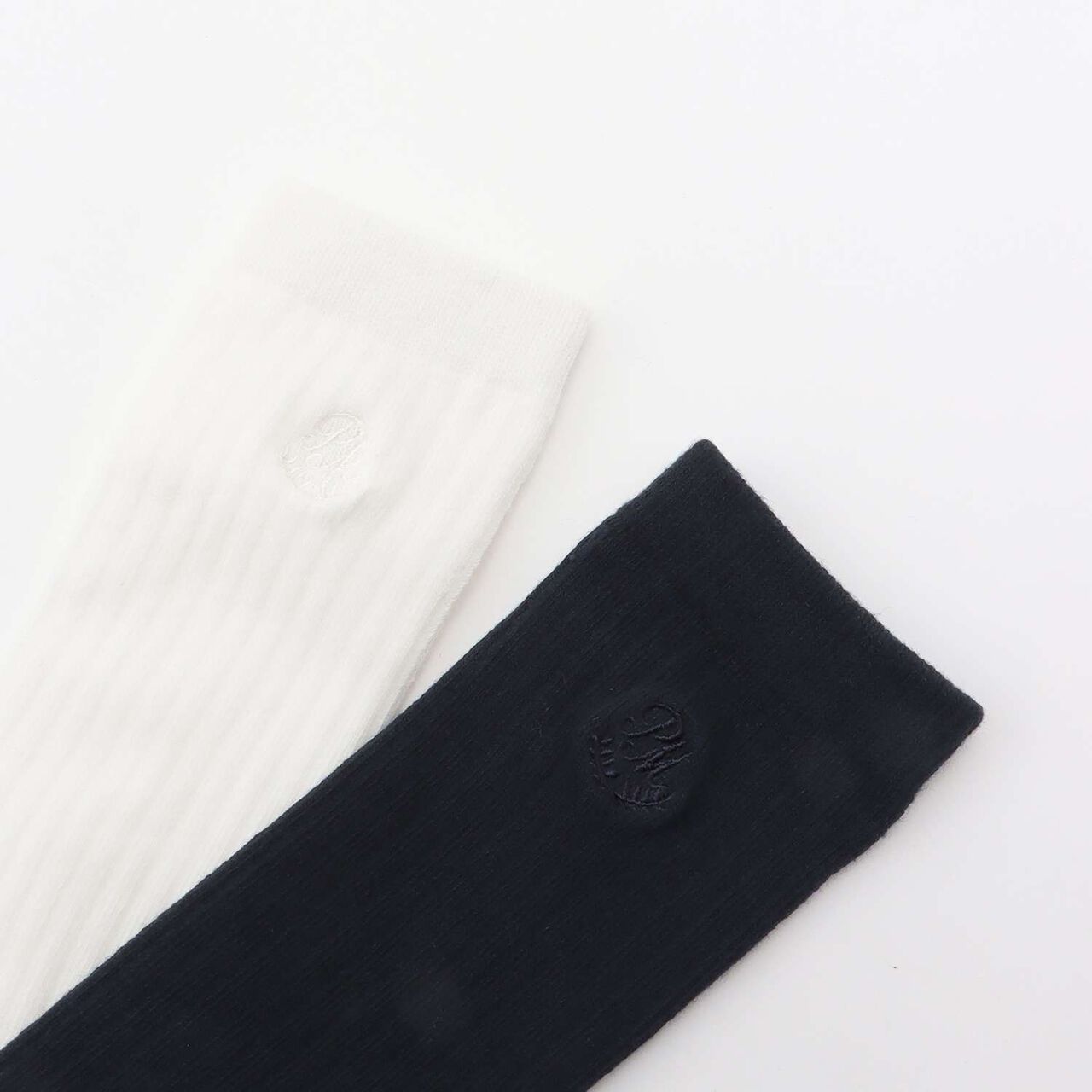 One-Point Embroidery Knee-High Socks,Off white, large image number 1