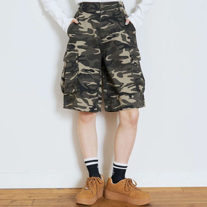 [LTXC] Camouflage Half Cargo Pants,Khaki, medium image number 1