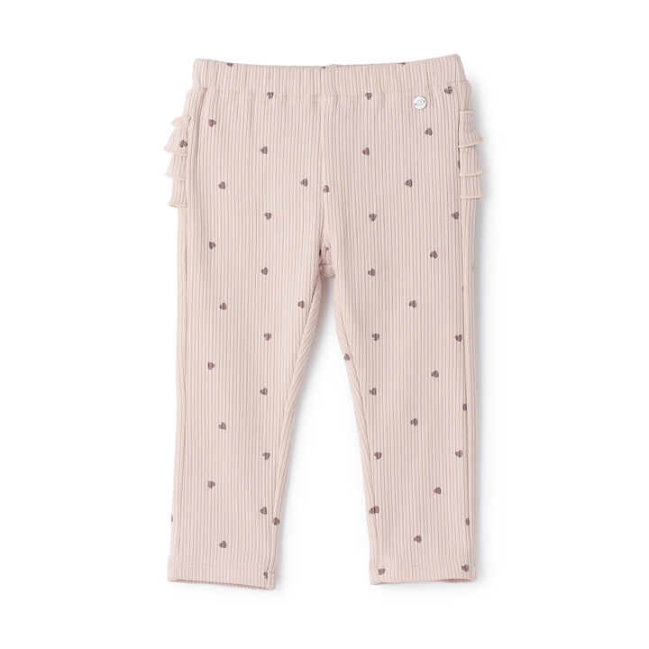 Wool Lined Back Frill Leggings,Light beige, medium image number 0