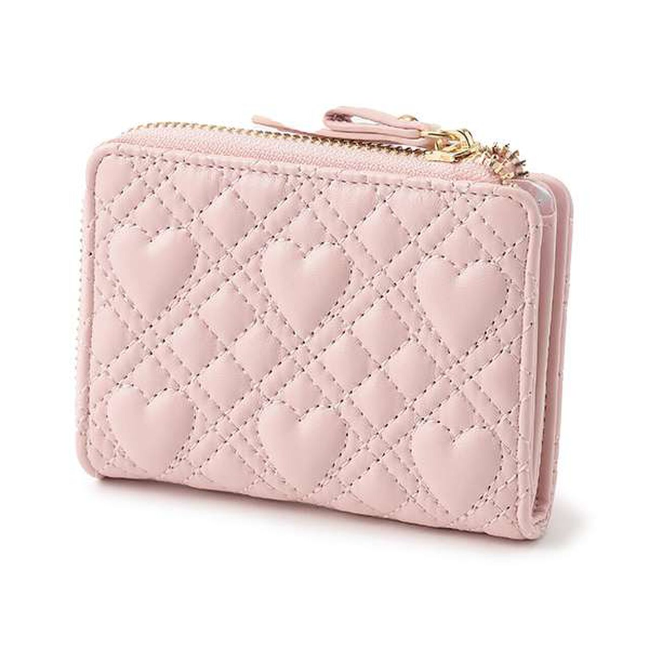 Heart Quilt Frill Wallet,Light pink, large image number 1