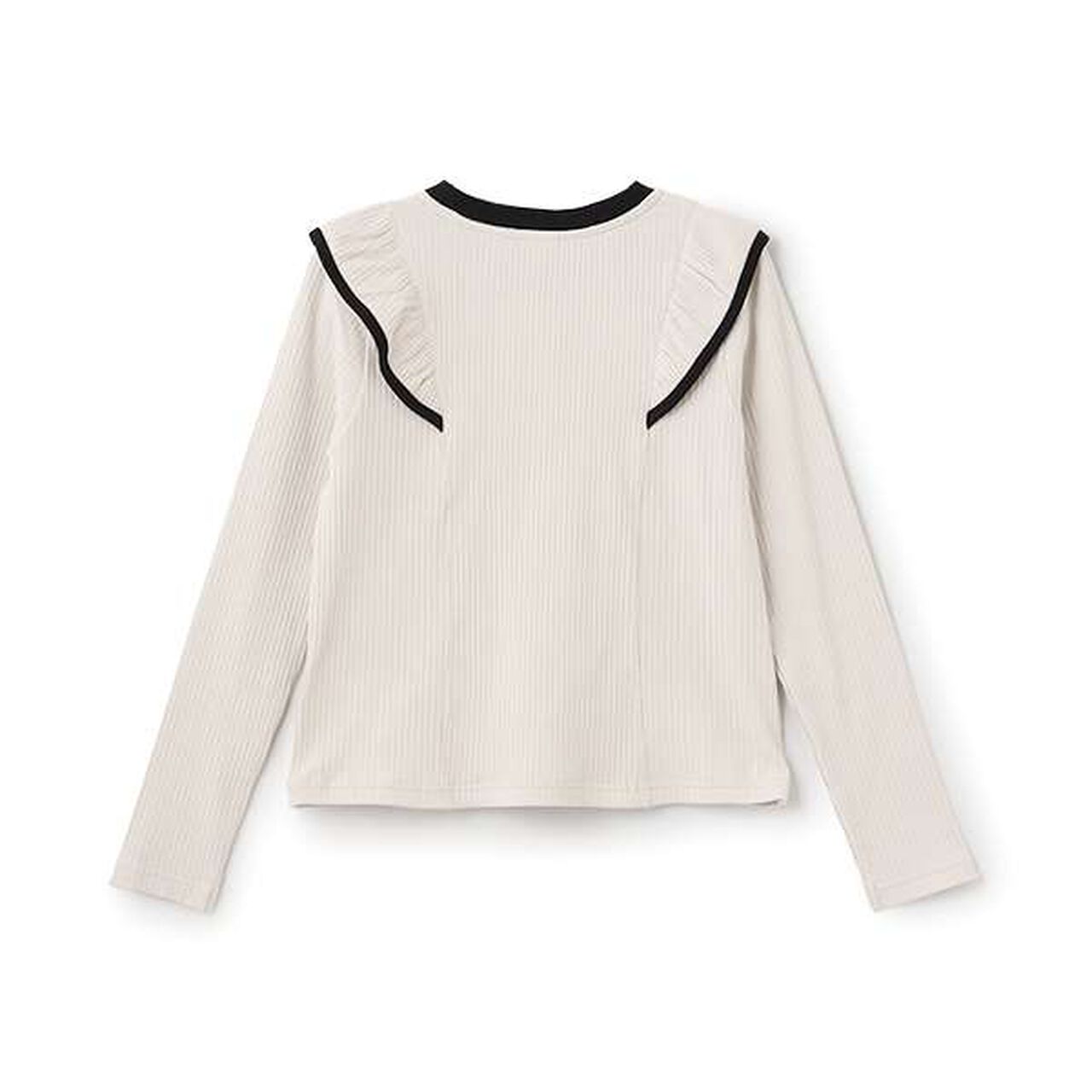 Etoile Frill Long-Sleeve T-Shirt,Ivory, large image number 1