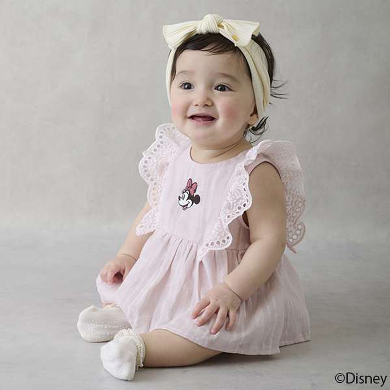 [Disney] Shoulder Frill Tunic Outfit Set,Light pink, large image number 1