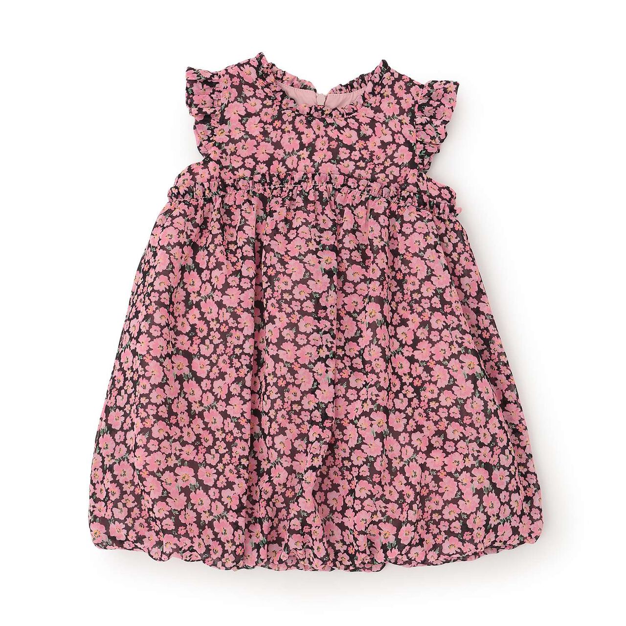 Petite Floral Balloon One-Piece Dress,Pink, large image number 0