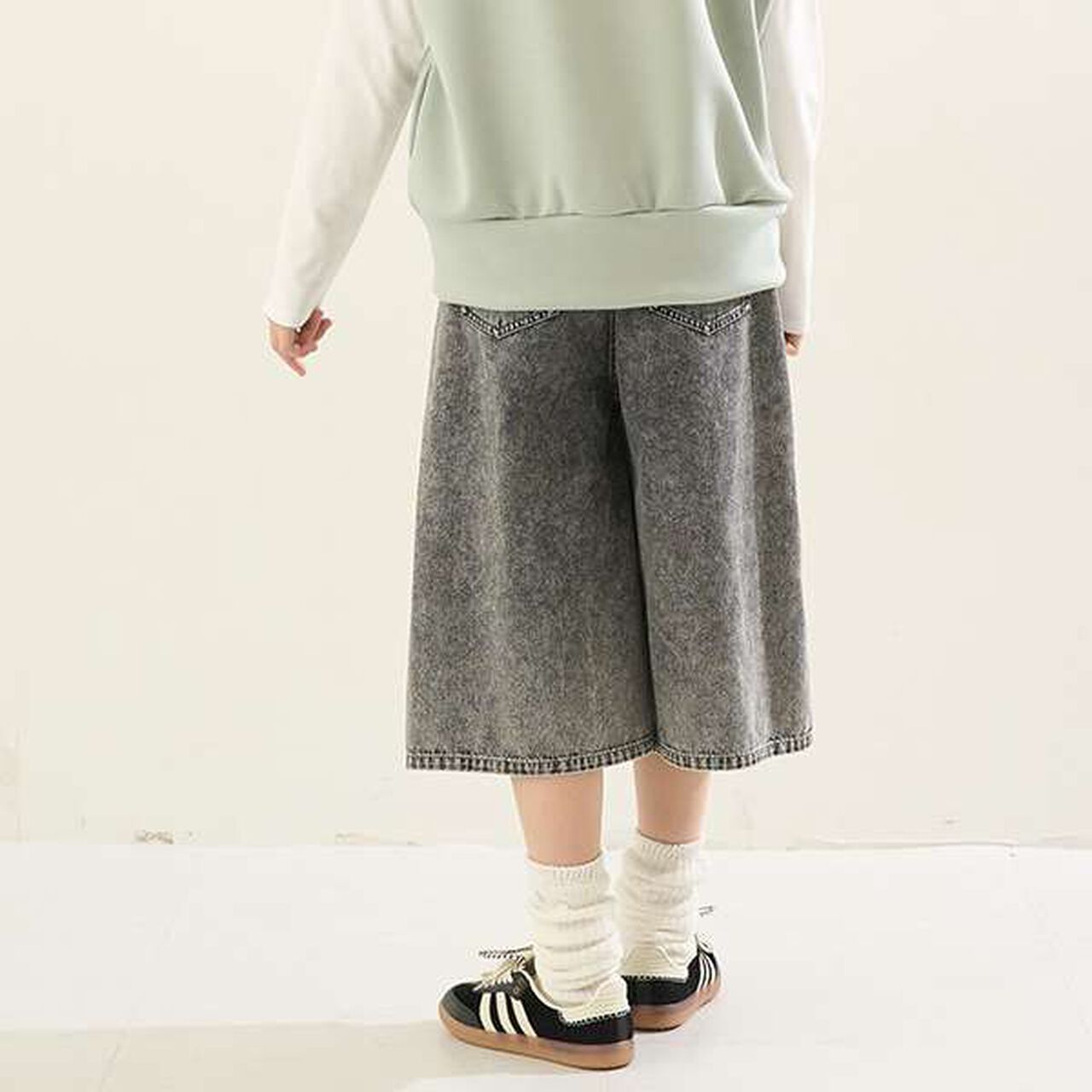 [AMI] Denim Half Pants with Hook,Black, large image number 3