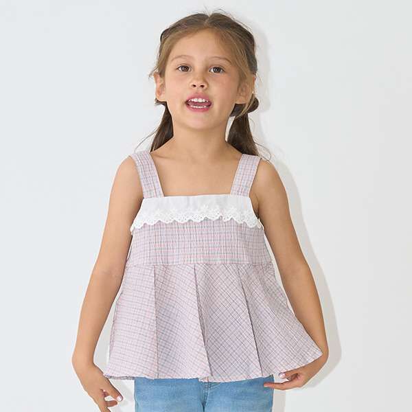 ミストレアス　Plaid Gathering Peplum Camisole ミストレアス Plaid Gathering Peplum Camisole Women Y2k Plaid