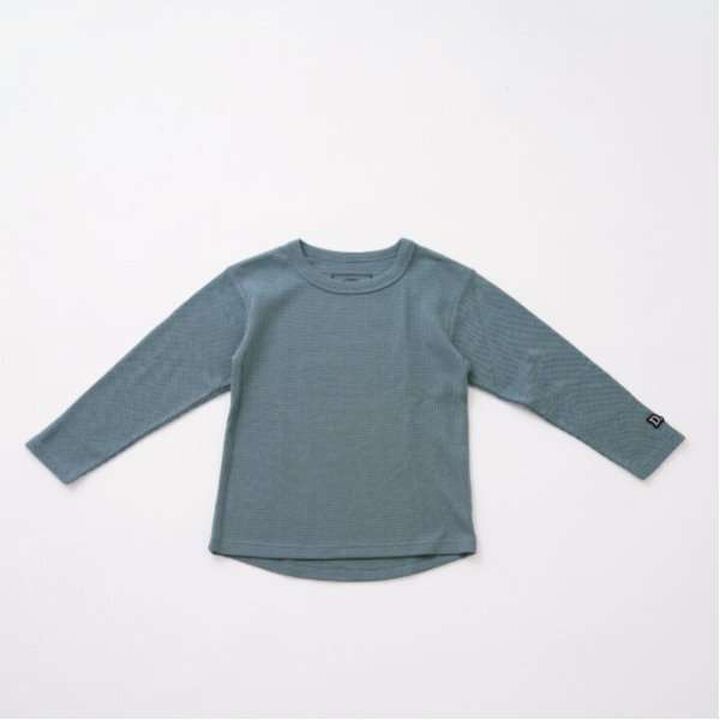[365D.] Waffle Wide Long Sleeve T-Shirt,Green, medium image number 0