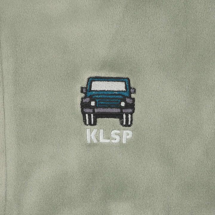 Velour Long-Sleeve Zip-Up Jacket with Car Embroidery,Khaki, medium image number 7