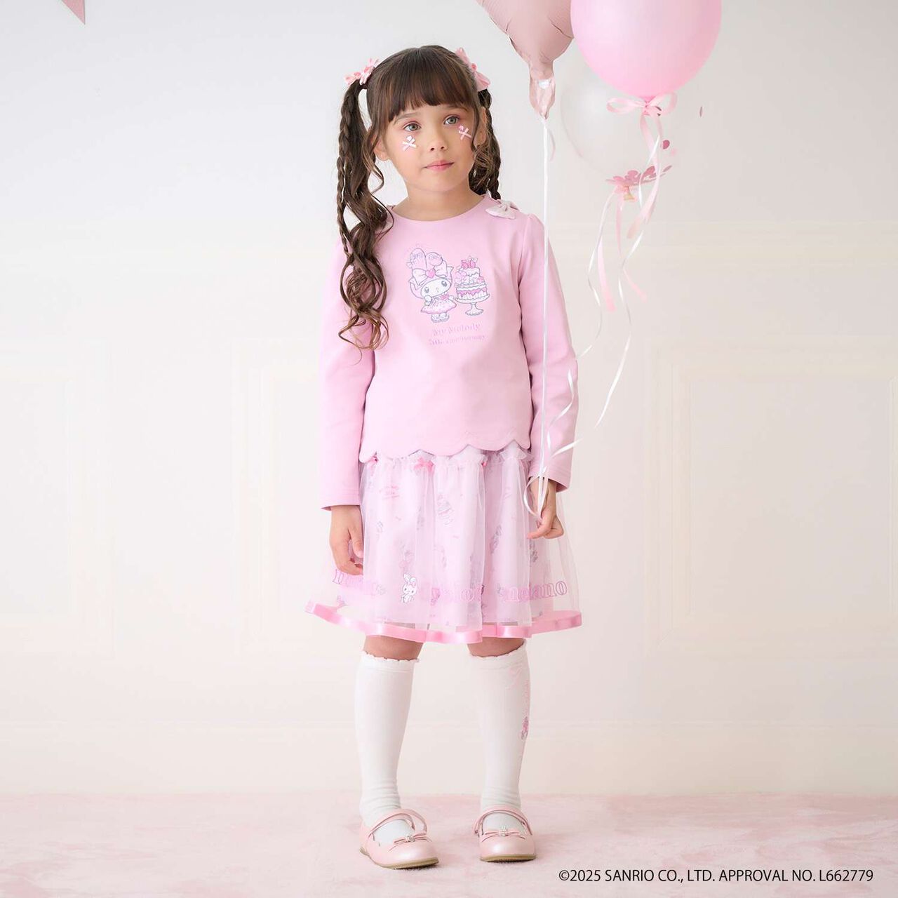 My Melody / Kuromi Scalloped Hem Sweatshirt,Pink, large image number 15