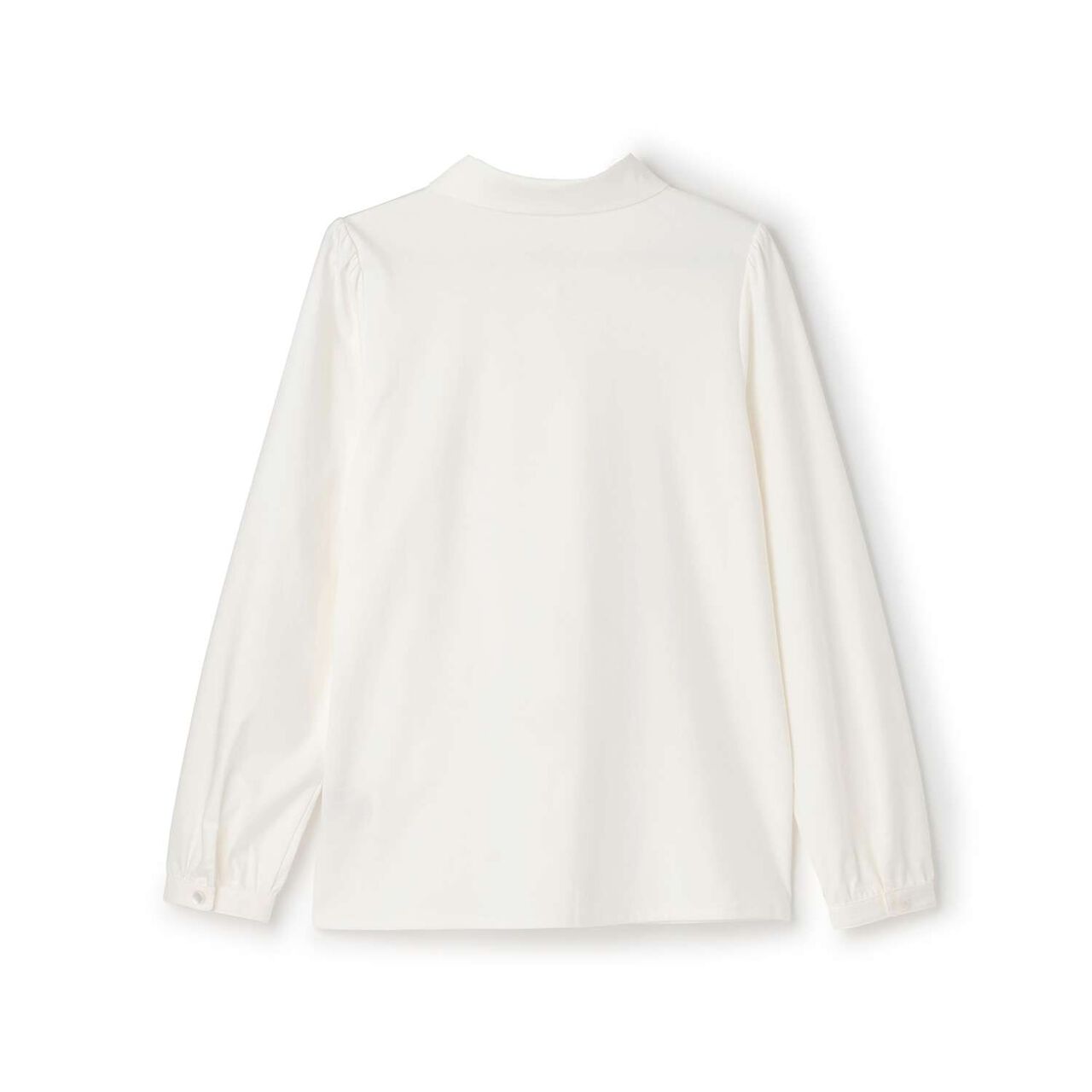 [Graduation Attire] [Anti-Stain Finish] Round Collar Cut Blouse,Off white, large image number 1