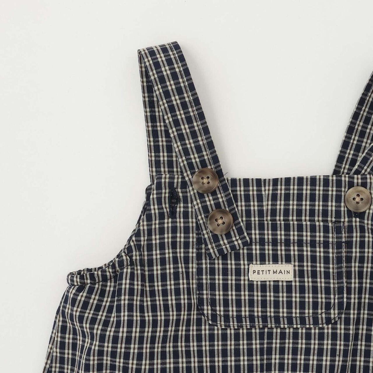 Checkered Overalls Set,Navy, large image number 10