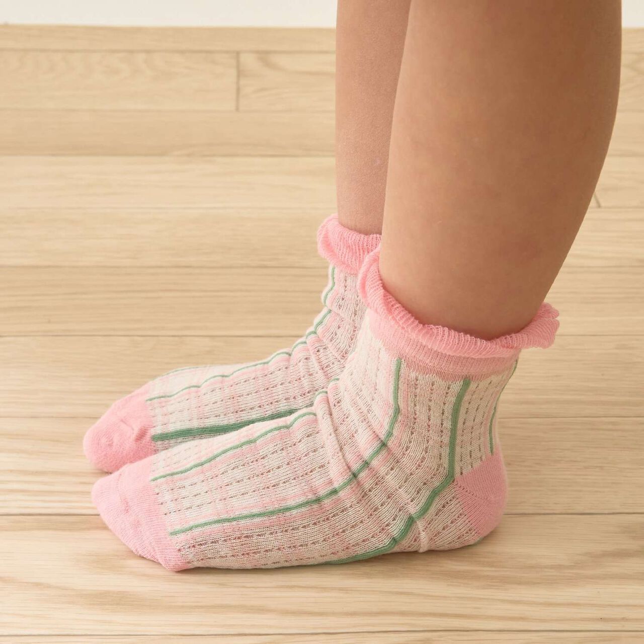 Spring Crew Socks,Yellow green, large image number 14