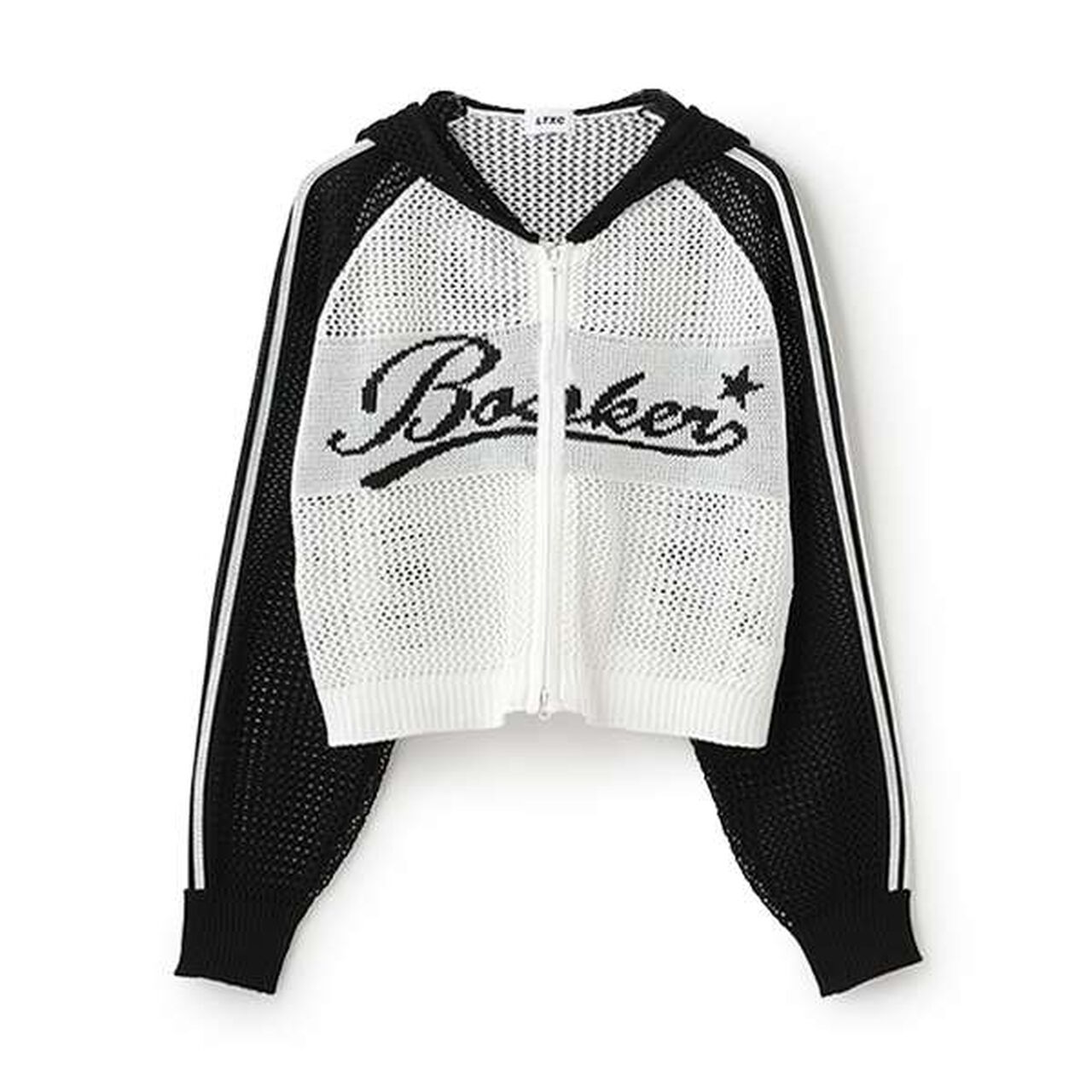 [LTXC] Mesh Raglan Zip Knitwear,Off white, large image number 3